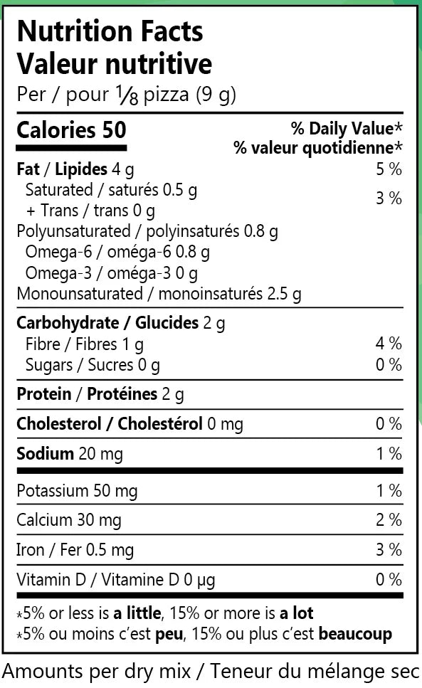 Gardez les glucides - Mélange de terre à pizza cétogène
