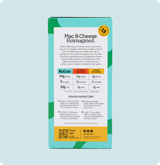 Kaizen Low Carb Classic Cheddar Mac & Cheese