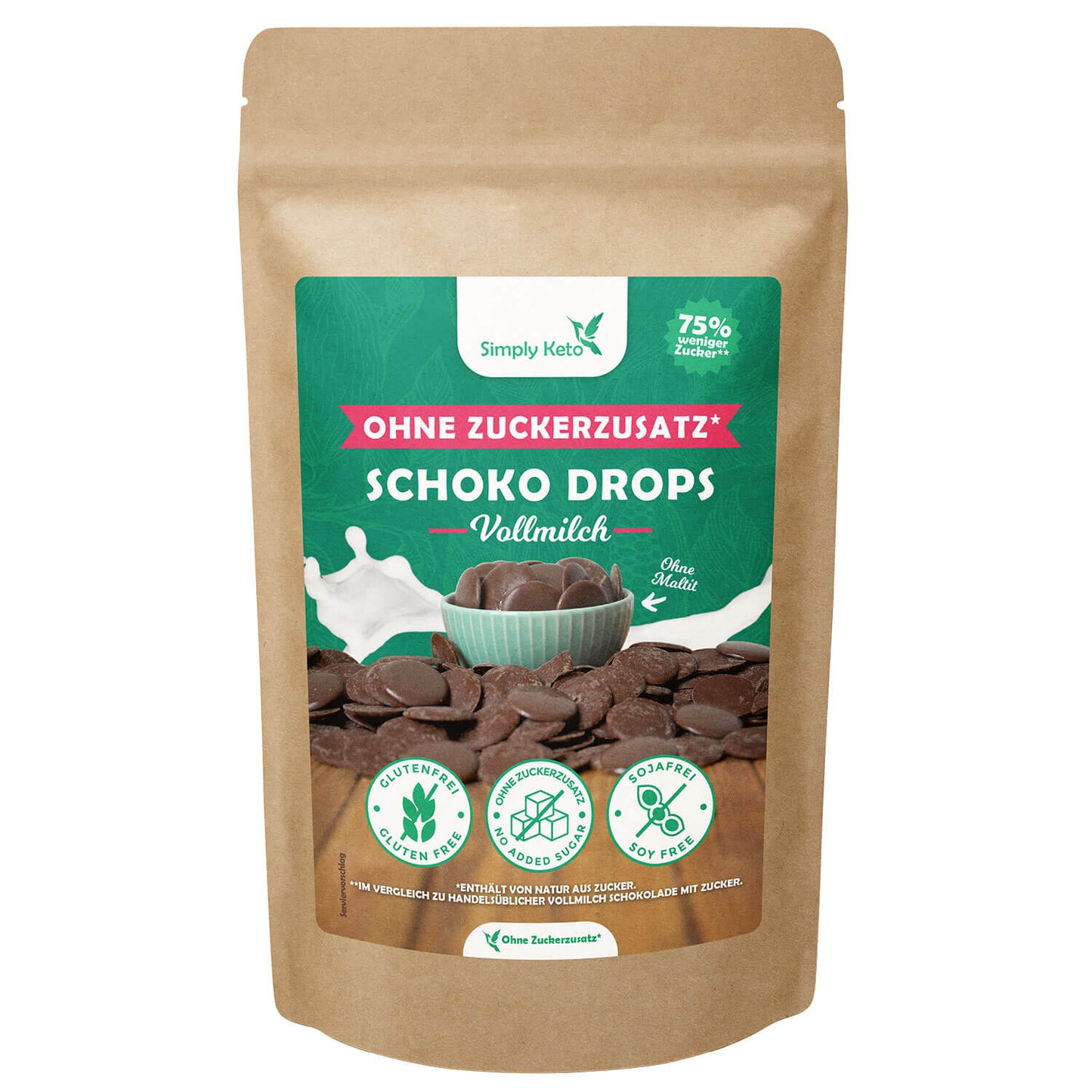 Gouttes de chocolat au lait entier Simply Keto